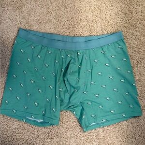 MeUndies Teal Boxer Briefs with Fun Print